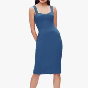 DRESS THE POPULATION Nicole Sweetheart Bodycon Midi Dress in Peacock Blue Sz XL